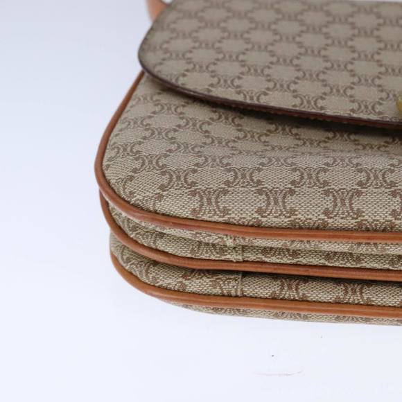 CELINE C Macadam Canvas Shoulder Bag PVC Beige Gold Auth 106870 - Picture 10 of 16